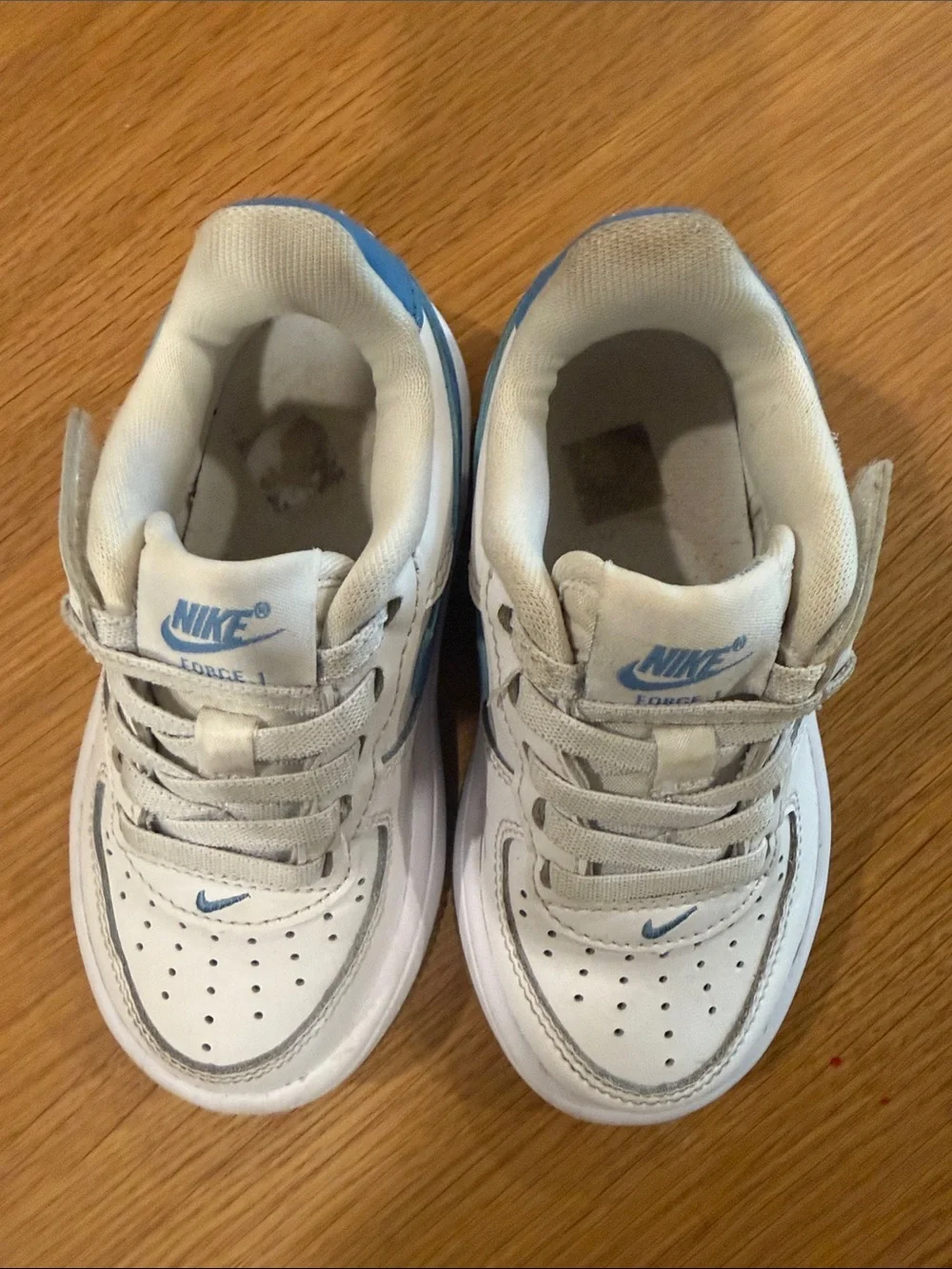 Nike Toddler Force 1 Low EasyOn Blue Beyond Gum Sneakers - Size 8C